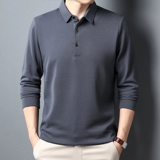 Wouter™ - Business Casual Polo T-shirt Med Lange Ærmer
