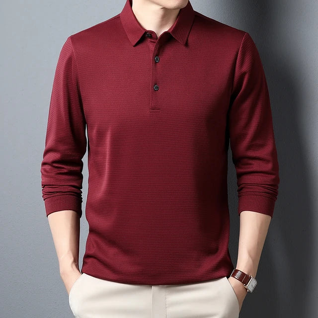 Wouter™ - Business Casual Polo T-shirt Med Lange Ærmer